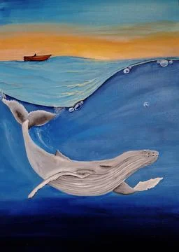 Whale under water Stock Illustration