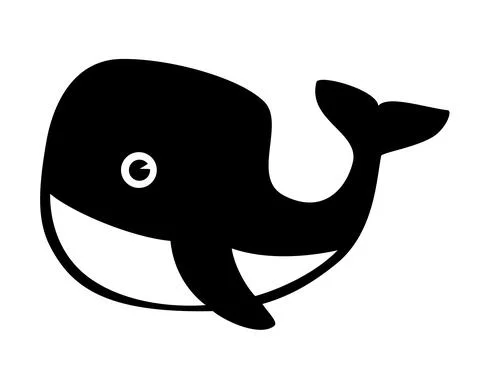 Whale vector icon. cute whale symbol flat vector sign isolated on white Illustrazione stock