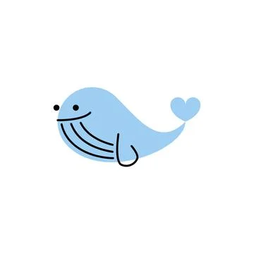 Whale. Vector logo in bold line style Stock Illustration