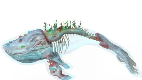 Whale of the veil on white background Stock Illustration