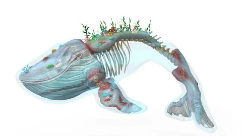Whale of the veil on white background Stock Illustration