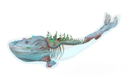 Whale of the veil on white background Stock Illustration