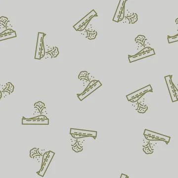 Whale watching winter line vector seamless pattern 库存插图