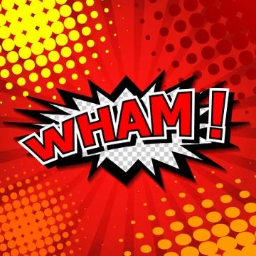 Wham! Comic Speech Bubble, Cartoon Illustrazione stock