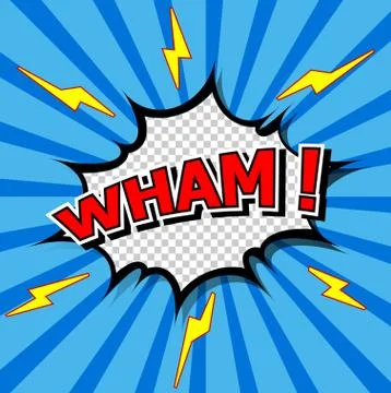 Wham! Comic Speech Bubble, Cartoon Illustrazione stock