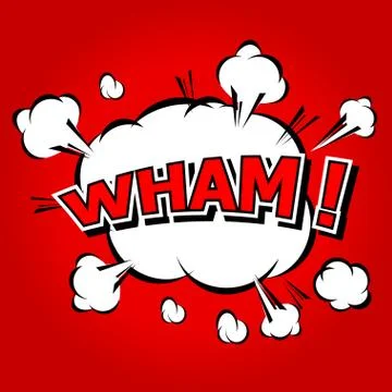Wham! Comic Speech Bubble, Cartoon Illustrazione stock