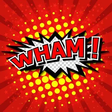 Wham! Comic Speech Bubble, Cartoon Illustrazione stock