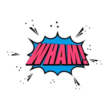 Wham expression sign at comic speech bubble icon Stock Illustration