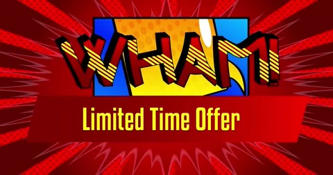 Wham Limited Time Offer. Comic Book Sale Ad Stock Footage 264347952