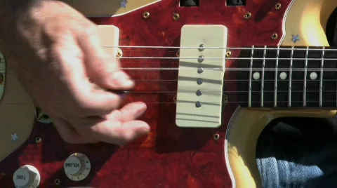 Whammy Bar On Vintage Guitar Stock Footage