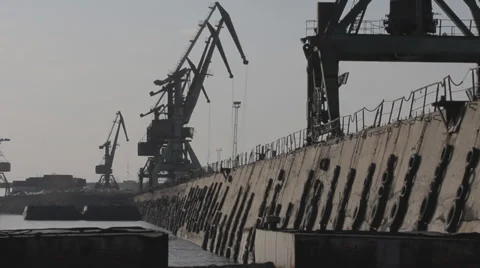 Wharf in the port Stock Footage 38085712