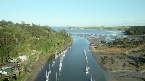 Wharf with Rangitoto in Background Stock Footage 332785437