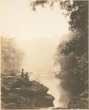 Wharfe and Pool, Below the Strid 1854 Roger Fenton British The river Wharfe.. Stock Photos