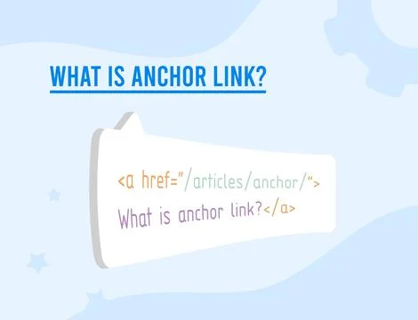 What is Anchor link concept illustration. Visible, clickable text link to Stock Illustration