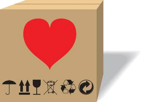 What in a cardboard box. Stock Illustration