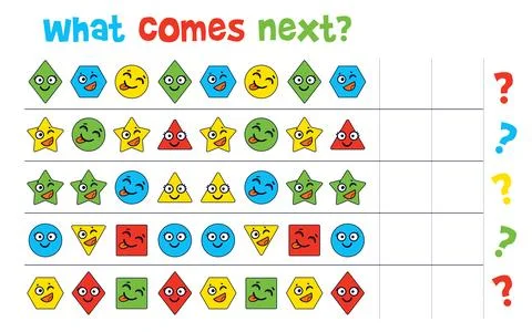 What comes next. Matching game. Educational game for children イラスト素材