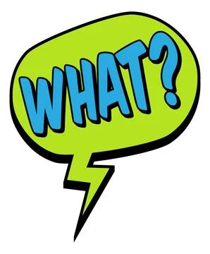 WHAT Comic Book Pop Art Speech Bubble Lightning Stock Illustration
