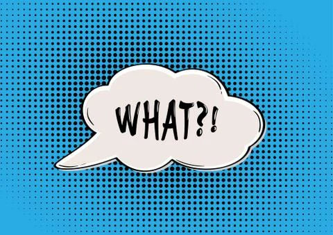 WHAT comic bubble Stock-Illustration