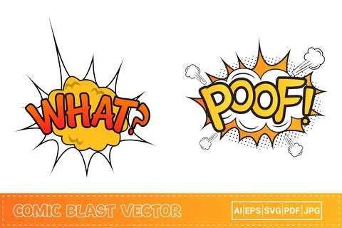 What comic burst with red and yellow colors. Poof comic explosion with yellow Stock Illustration