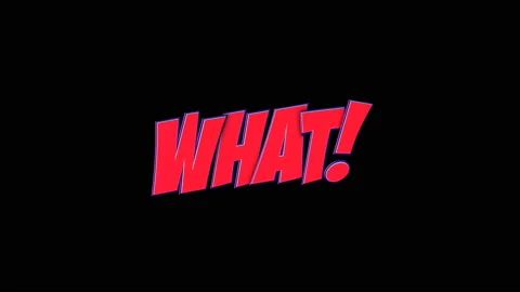 WHAT Comic Text Animation, with Alpha Matte, Loop 库存影片 238778314
