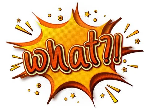 What Comics poster. Thought bubble, sound effects Stock Illustration