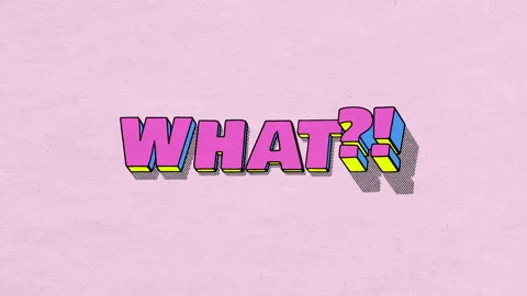 WHAT?! - comics style 3D text with shadow on paper textured background Stock Footage 245239474