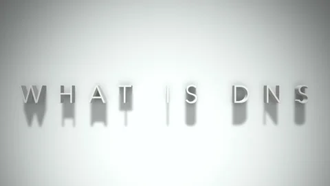 What is dns 3D title animation with shadows on a white background Stock Footage 296936538