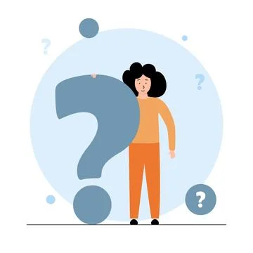 What do you think. Educational illustration. The girl has a question Stock Illustration