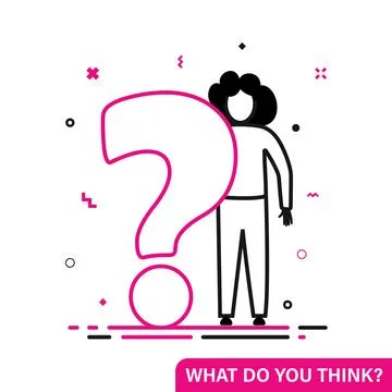 What do you think. Educational illustration. The girl has a question Иллюстрация