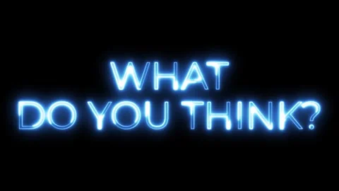 What Do You Think  Neon Text Animation | Question and Feedback Message Stock Footage 320391502