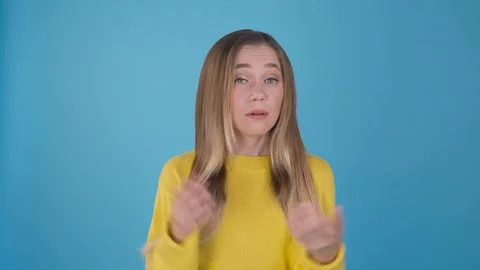 What the hell are you talking about, nonsense. Studio shot of frustrated female Stock Footage 109269635