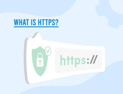 What is https concept. Stay safe online with HTTPS hypertext transfer protocol Stock Illustration