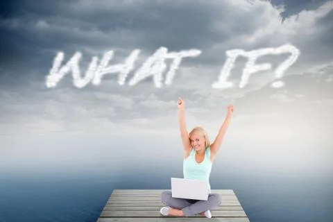 What if against cloudy sky over ocean Stock Illustration