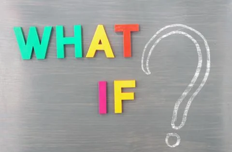 What if with a big question mark Stock Photos