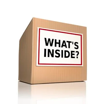 What is inside on a paper box Illustrazione stock