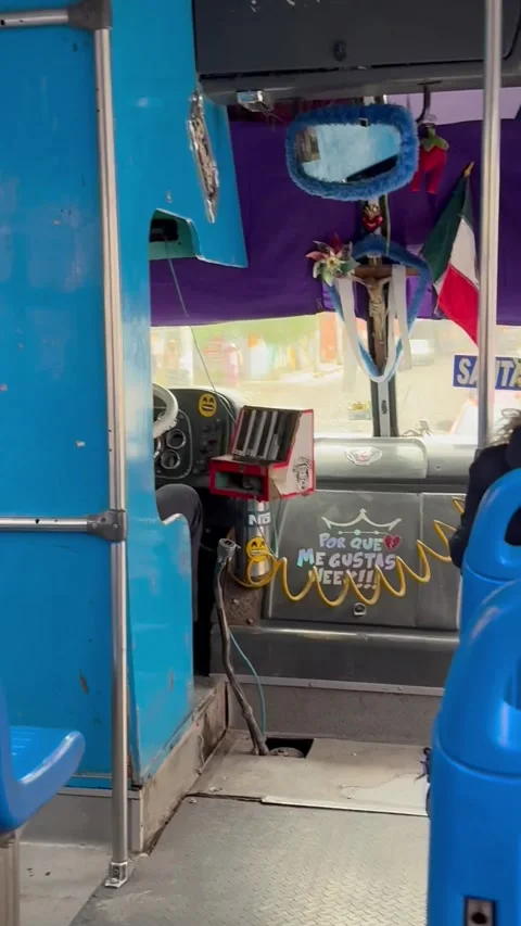 What it’s like to ride a bus in San Miguel Mexico Stock Footage 332867602