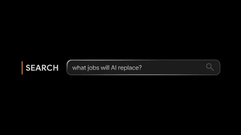 What jobs will AI replace? search bar animation Stock Footage 341933767