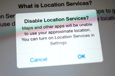 What is location services question during update of iOS Stock Photos