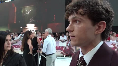 'What makes Peter Parker so special is that he's a human first' says Tom Hollan Vídeo Stock 340849350