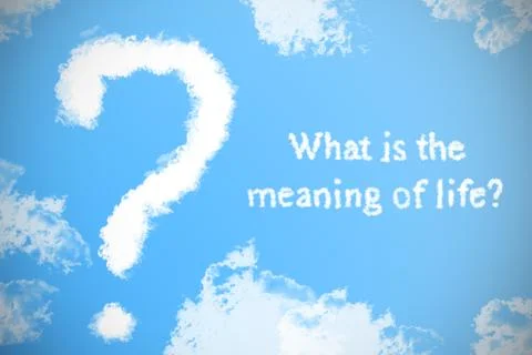 What is the meaning of life cloud word in sky Stock Illustration