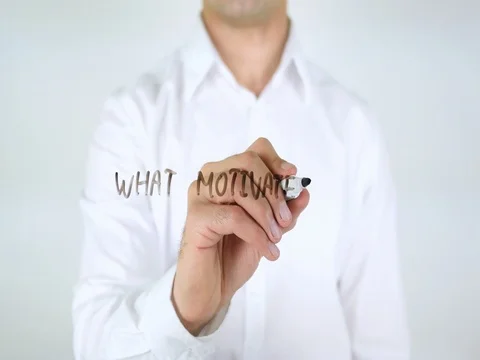 What Motivates You, Man Writing on Glass Stock Footage