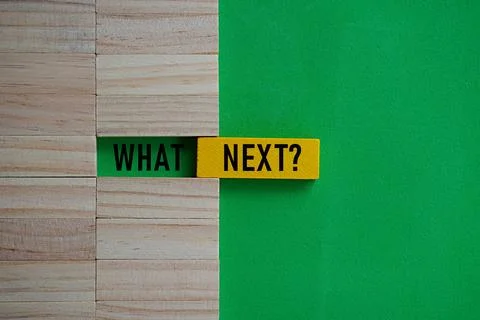 WHAT NEXT. Concept of question for next action Stock Photos