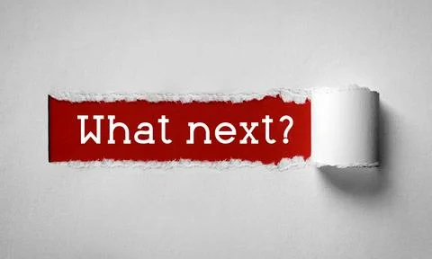 What next - torn paper strip concept Stock Illustration