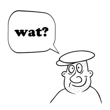 What or wat memo in question of funny guy. Internet Slang. Stock Illustration