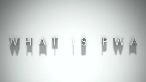 What is pwa 3D title animation with shadows on a white background Stock Footage 297269064