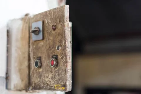 What remains of an electrical panel Stock Photos