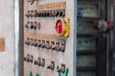 What remains of an electrical panel Stock Photos