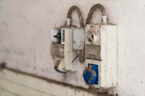 What remains of an electrical panel Stock Photos