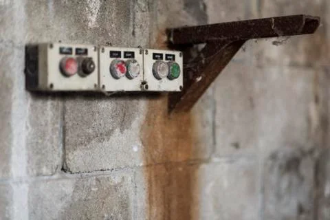 What remains of an electrical panel Stock Photos