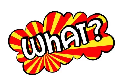 What? speech bubble in retro style Stock-Illustration